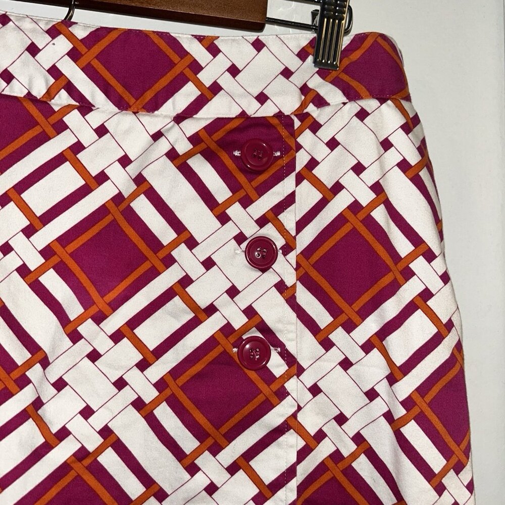 Greg Norman Pink & White Geometrical Print Athletic Golf Sporty Skort Size 12 - Picture 3 of 9